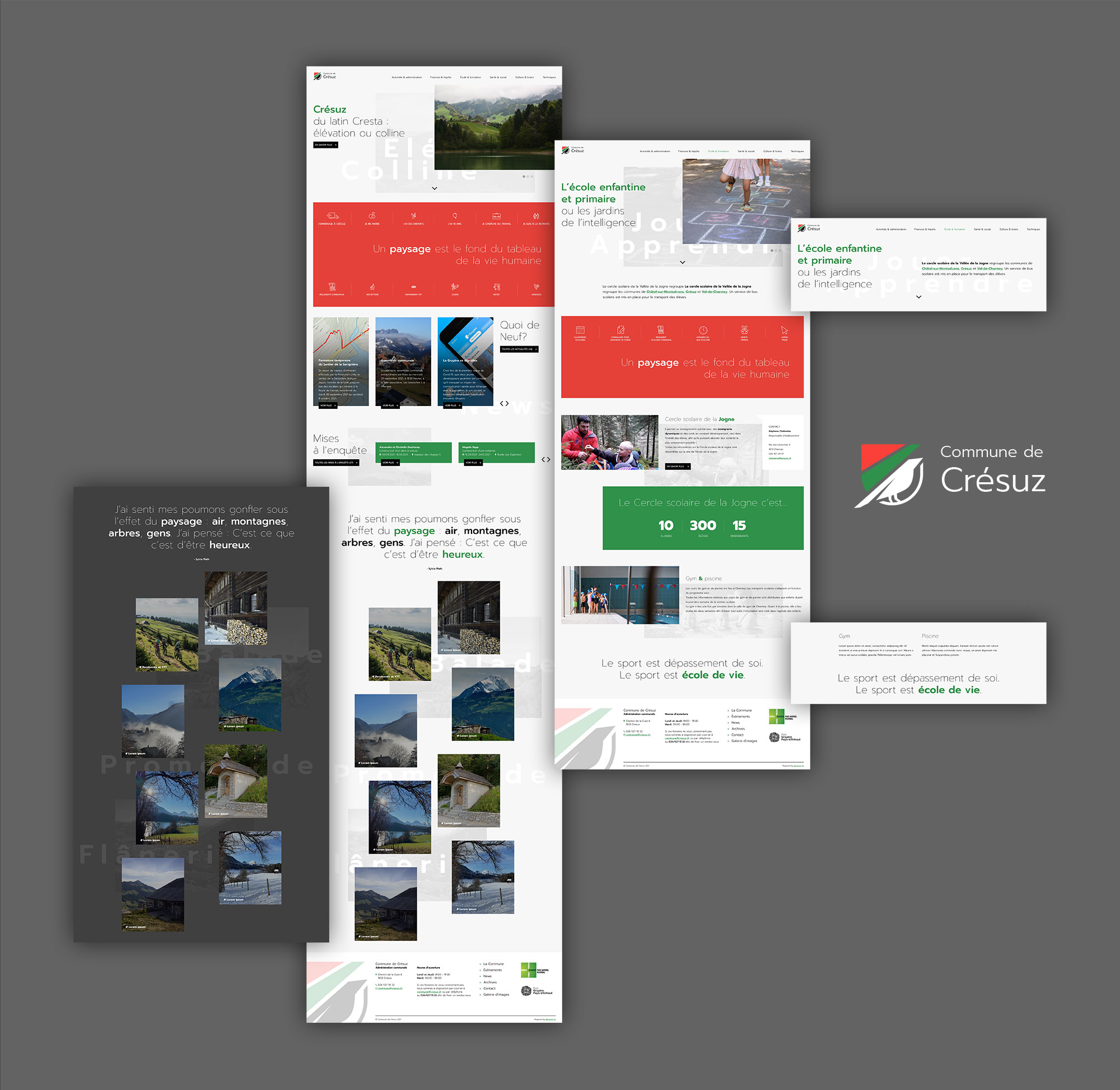 Identité visuelle et webdesign de la commune de Crésuz