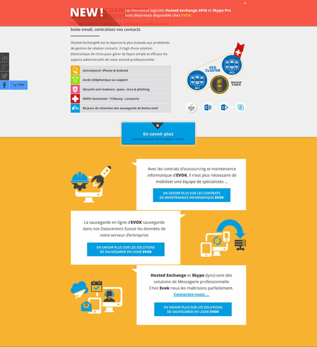 Webdesign Evok Landing Page