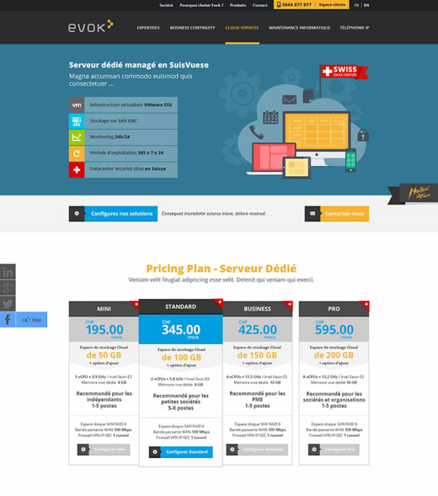 Webdesigner Fribourg Evok Cloud Service