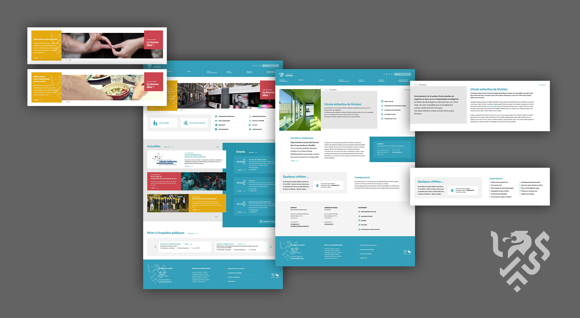 Identité visuelle Fribourg et webdesign de la commune de Givisiez